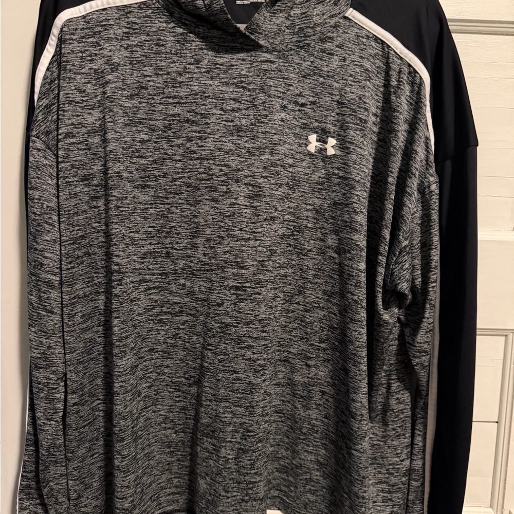 Under Armour Black and Heather Gray HeatGear Crew